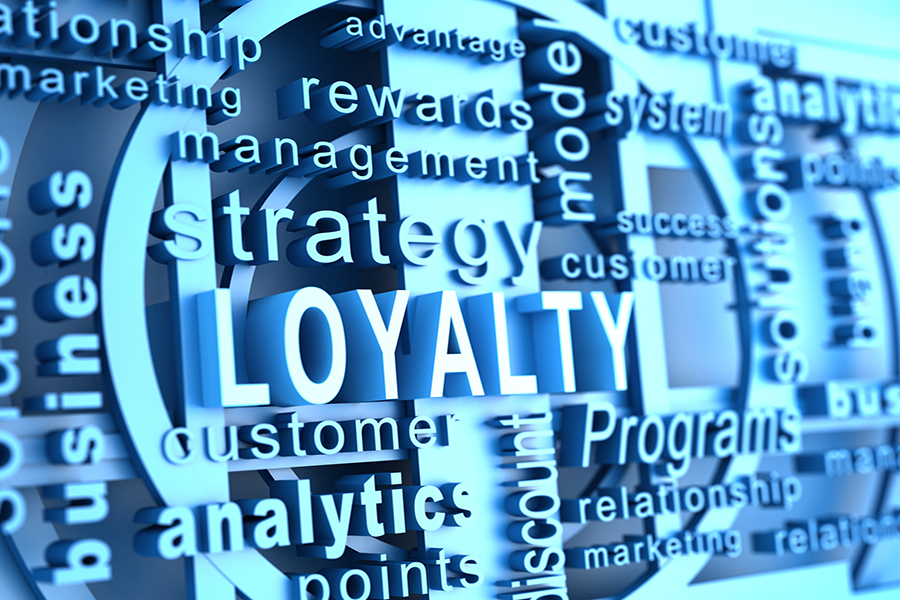 Word cloud with loyalty in blue